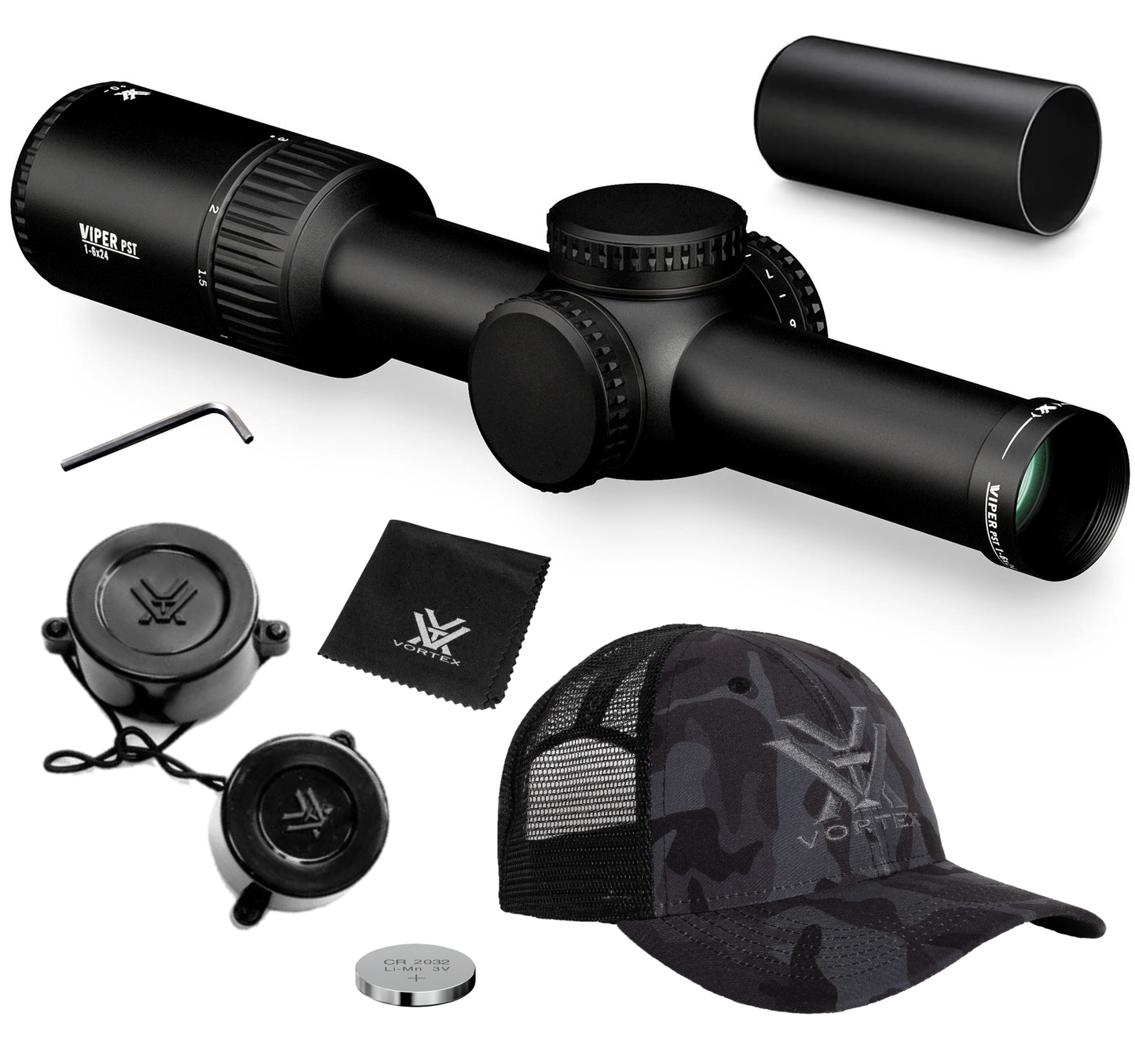Vortex Optics Viper PST Gen II 1-6x24 SFP Riflescope VMR-2 MOA, 30mm Tube (PST-1605)