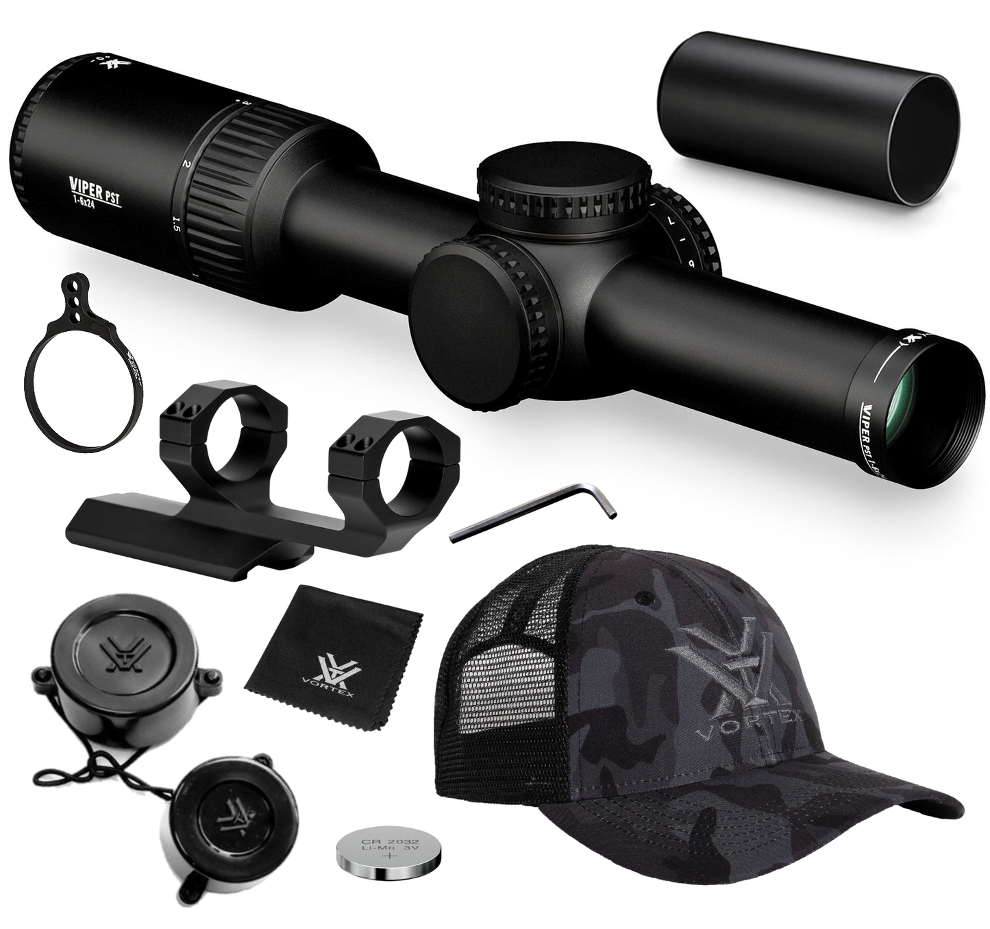 Vortex Optics Viper PST Gen II 1-6x24 SFP Riflescope VMR-2 MOA, 30mm Tube (PST-1605)