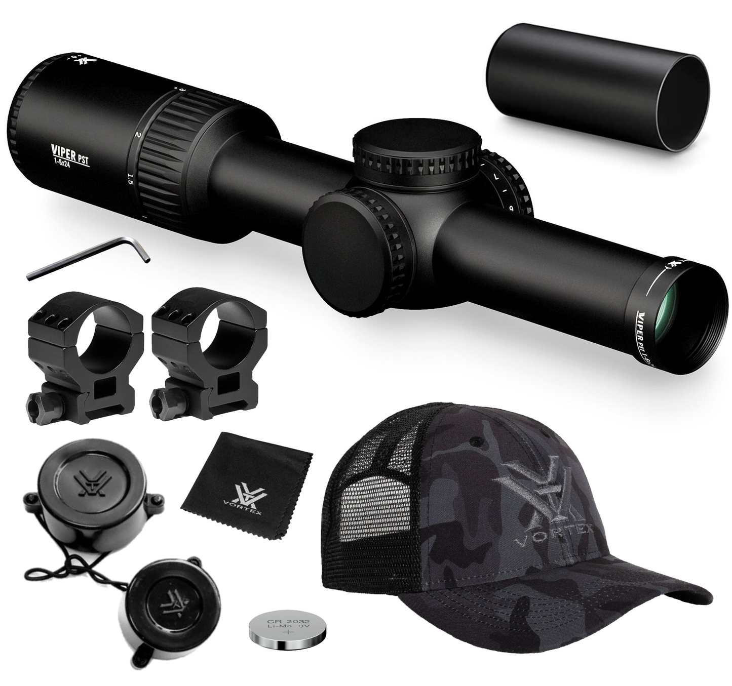 Vortex Optics Viper PST Gen II 1-6x24 SFP Riflescope VMR-2 MOA, 30mm Tube (PST-1605)
