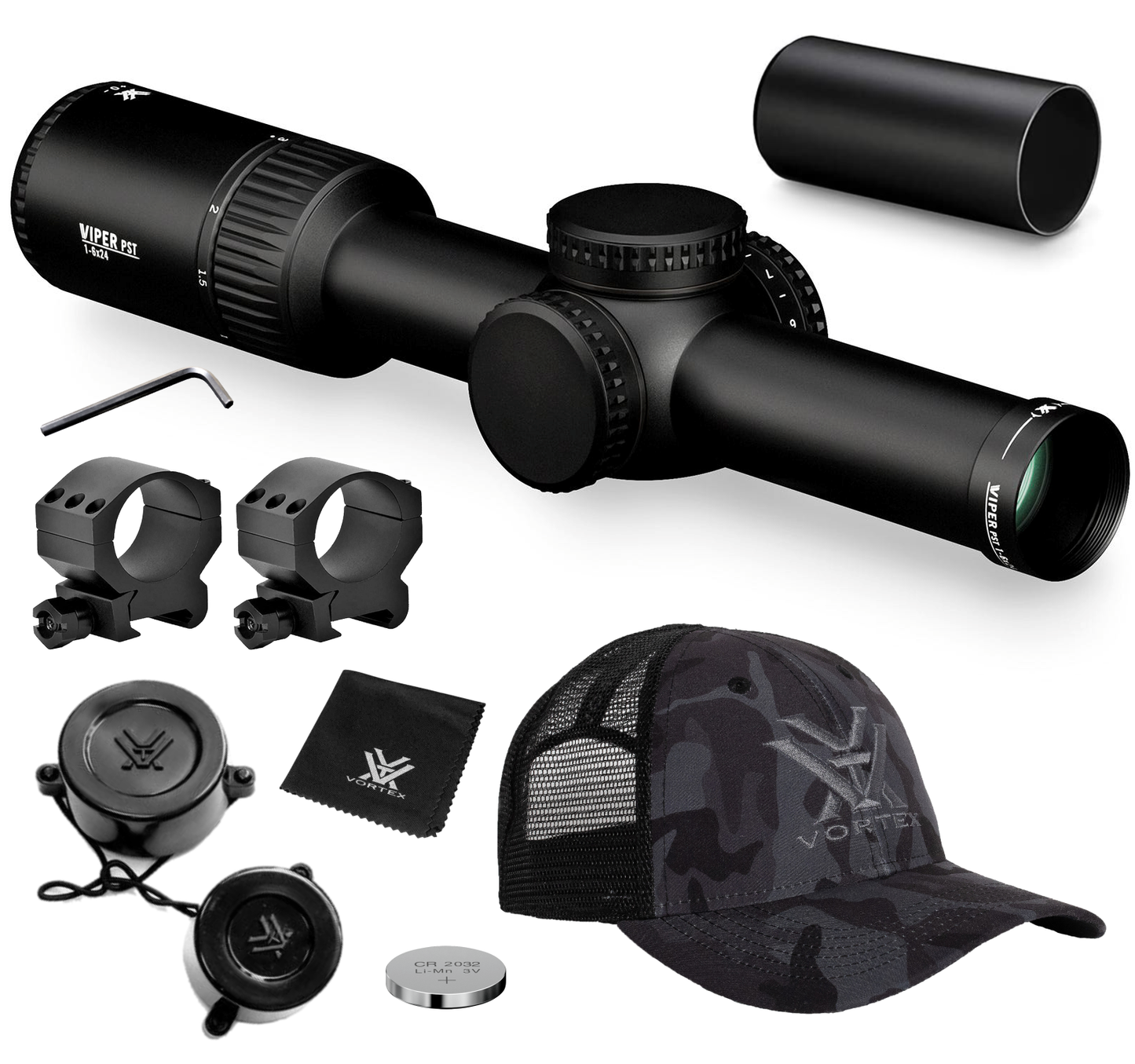 Vortex Optics Viper PST Gen II 1-6x24 SFP Riflescope VMR-2 MOA, 30mm Tube (PST-1605)
