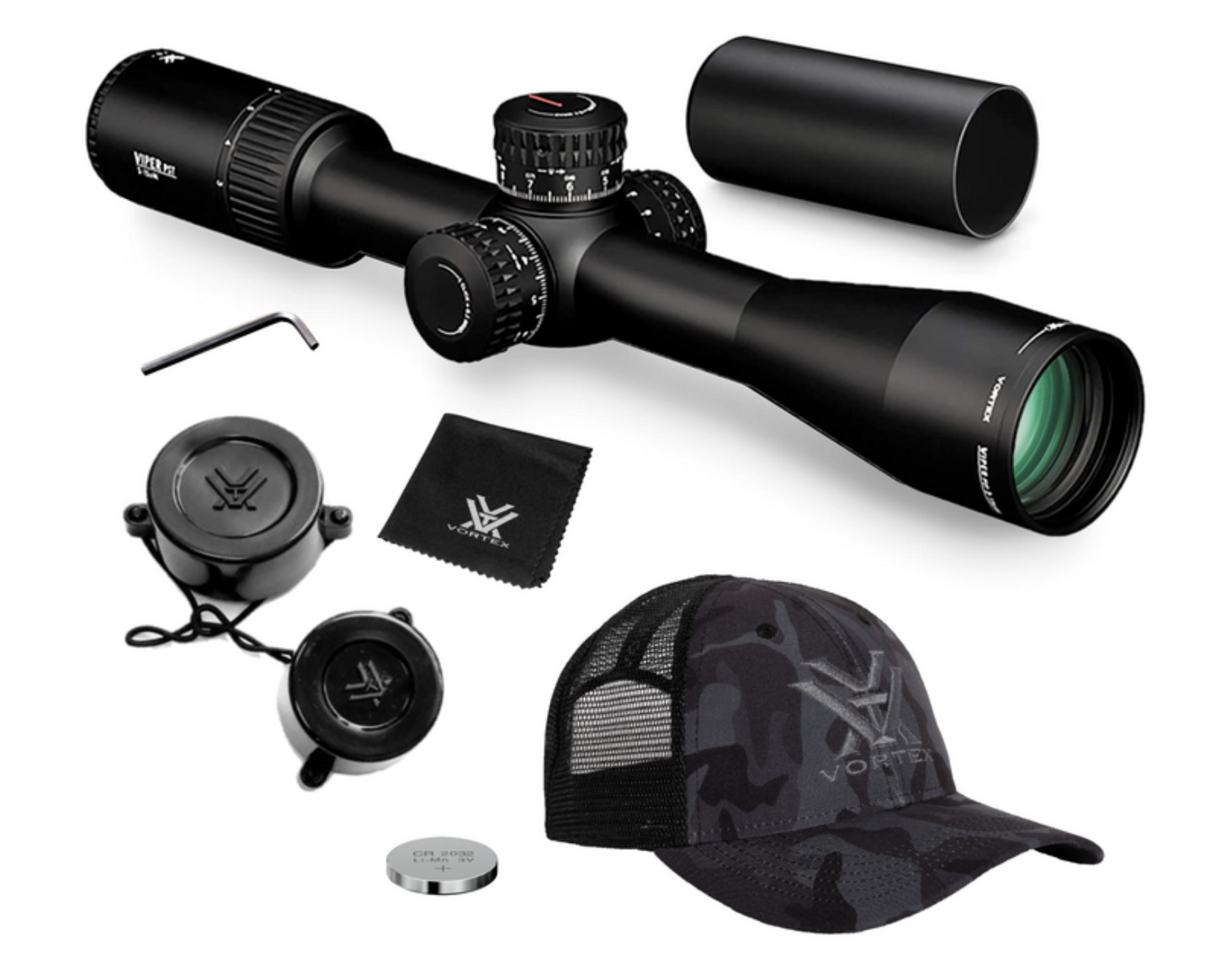Vortex Optics Viper PST Gen II 3-15x44 FFP Riflescope (MOA) Reticle, 30 mm Tube with Rings - EBR-7C