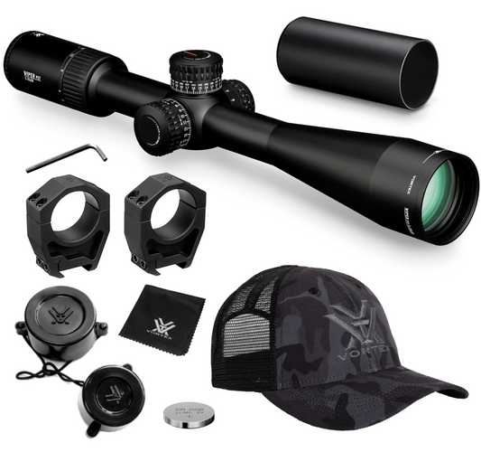Vortex Optics Viper PST Gen II 5-25x50 FFP Riflescope EBR-7C with Rings - PST-5256_PMR-30-145_121-53-BCA