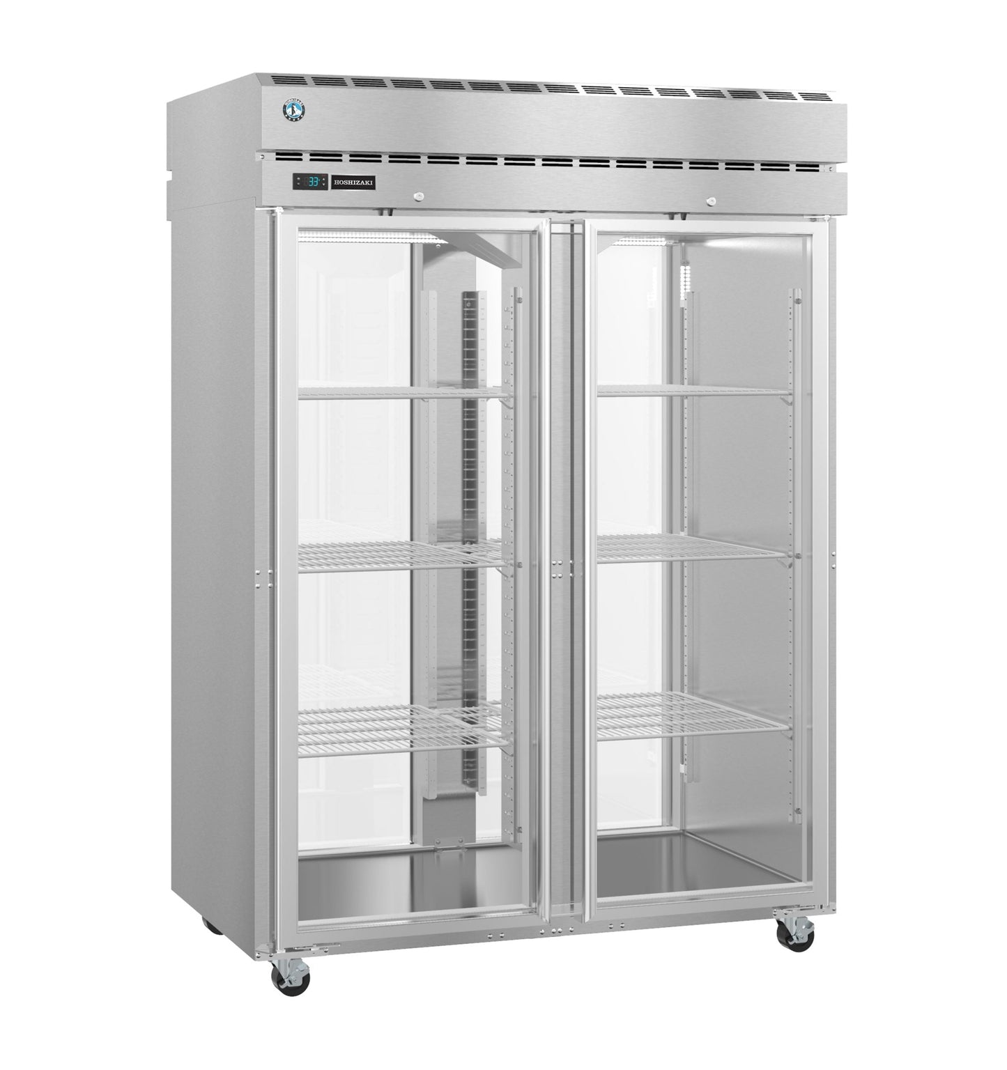 Hoshizaki PT2A-FG-FG | 55" Wide 4 Glass Door Top Mount Pass-Thru Refrigerator - PT2A-FG-FG