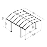 Palram Canopia | Arcadia 5000 Carport 12x14x8 ft - HG9115