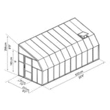 Rion Sunroom 8 ft. x 20 ft. Solarium Kit - White Structure & Hybrid Panels