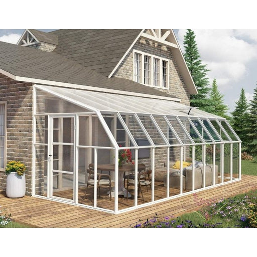 Rion Sunroom 8 ft. x 20 ft. Solarium Kit - White Structure & Hybrid Panels