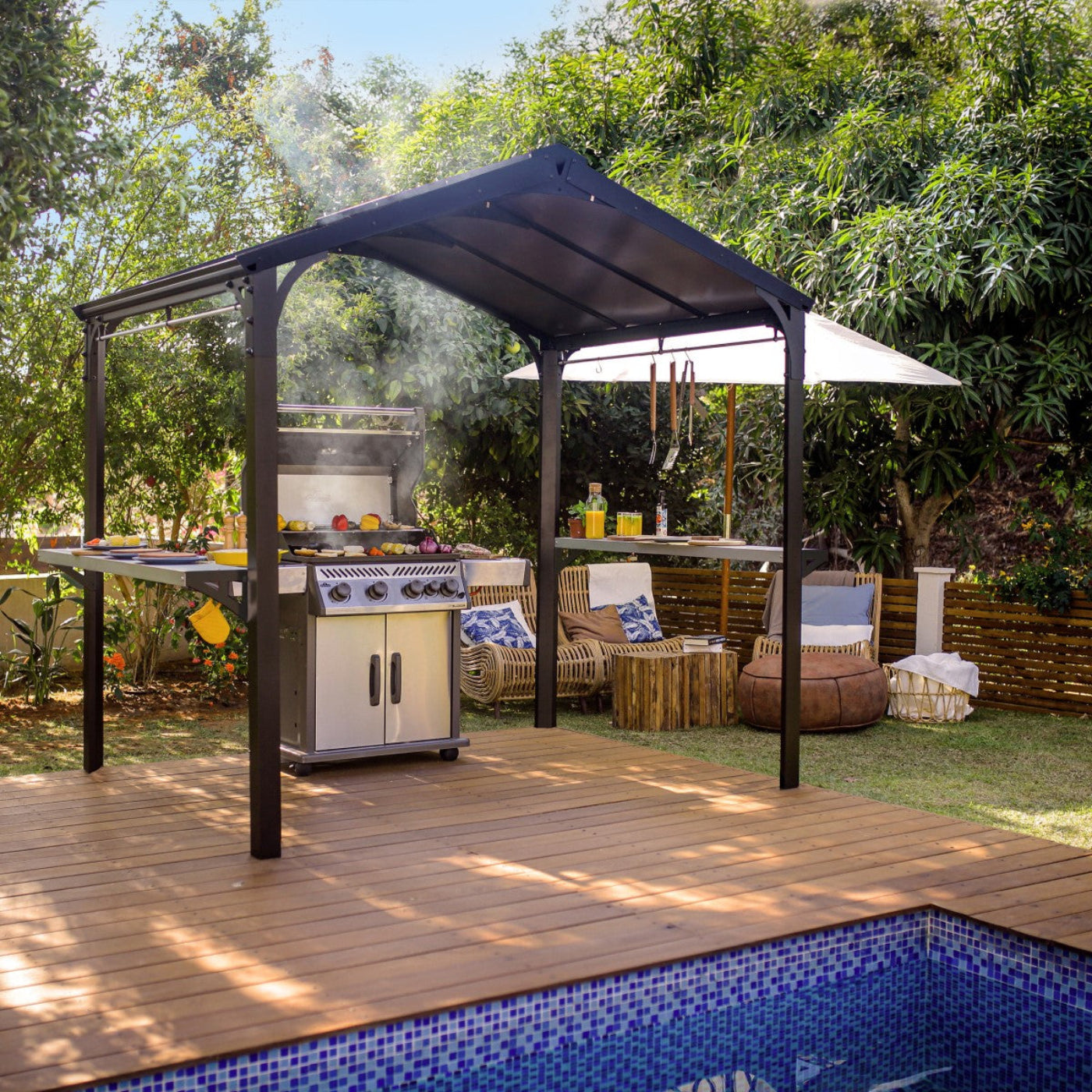 Palram - Canopia | Austin BBQ Gazebo – Premium All-Weather Grill Shelter - HG9177