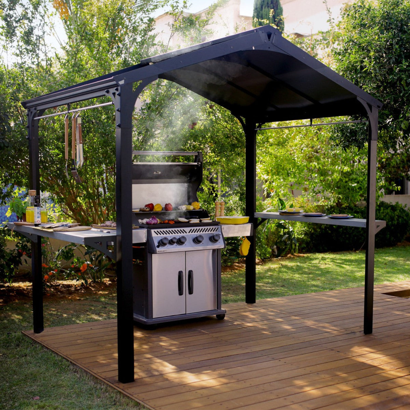 Palram - Canopia | Austin BBQ Gazebo – Premium All-Weather Grill Shelter - HG9177
