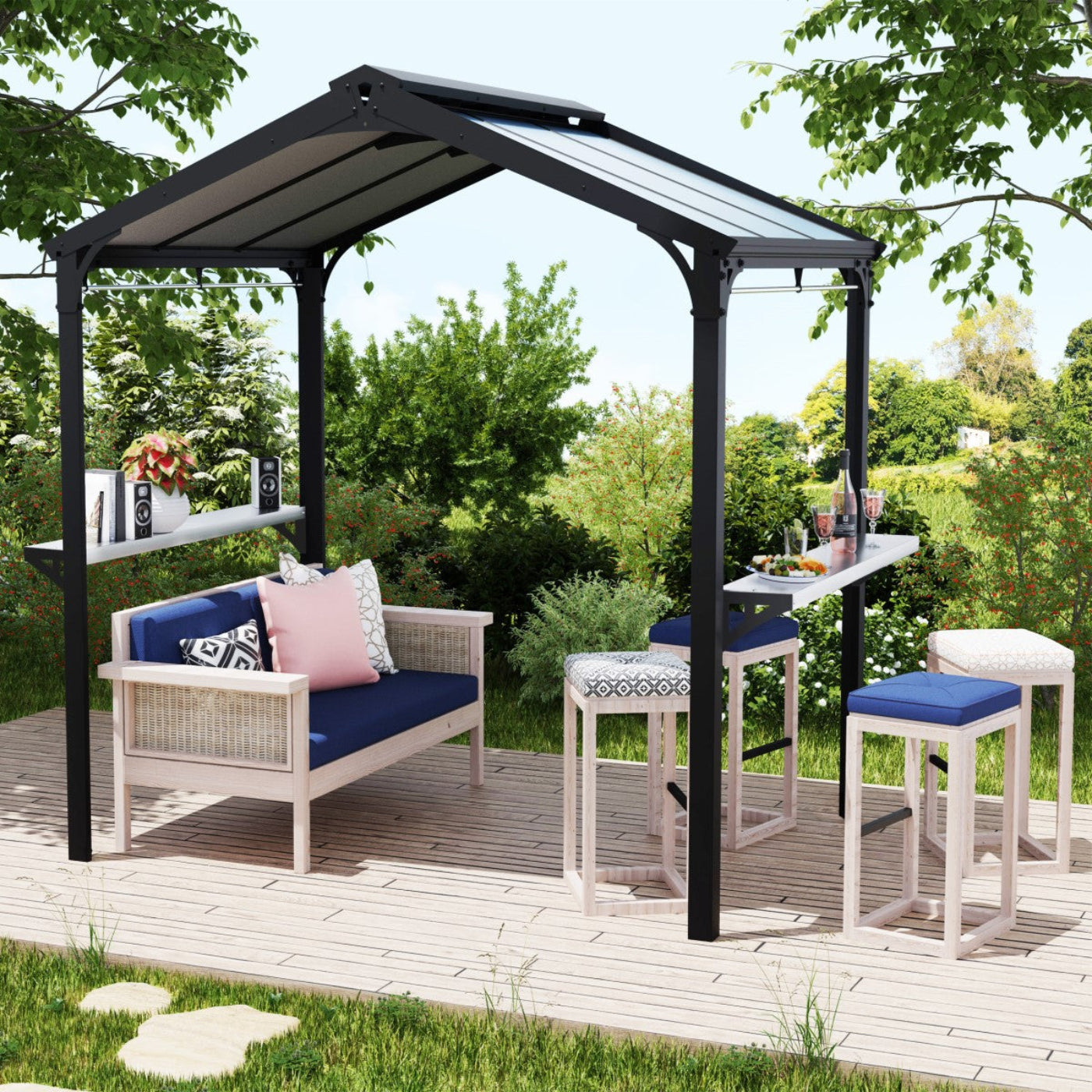 Palram - Canopia | Austin BBQ Gazebo – Premium All-Weather Grill Shelter - HG9177