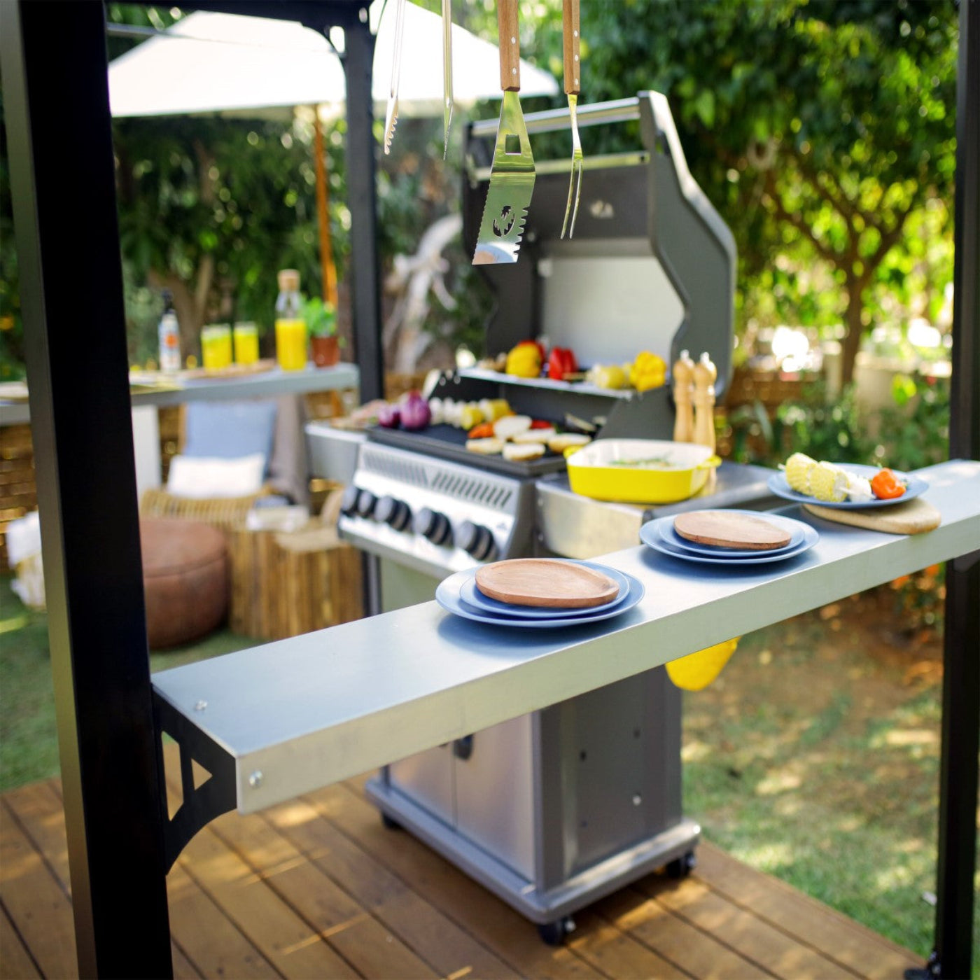 Palram - Canopia | Austin BBQ Gazebo – Premium All-Weather Grill Shelter - HG9177