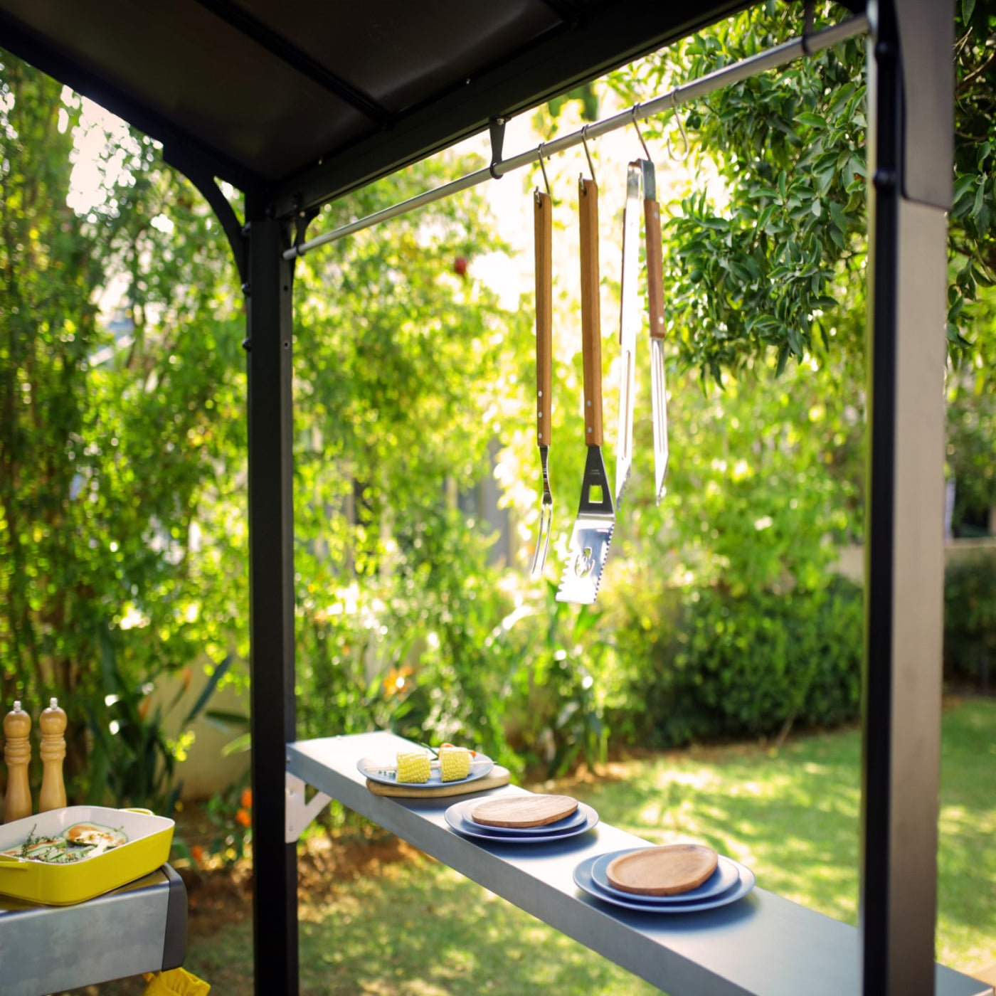 Palram - Canopia | Austin BBQ Gazebo – Premium All-Weather Grill Shelter - HG9177