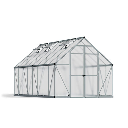 Palram - Canopia | Essence Greenhouse Kit - Silver With 4mm Twin-wall Polycarbonate Glazing - HG5812