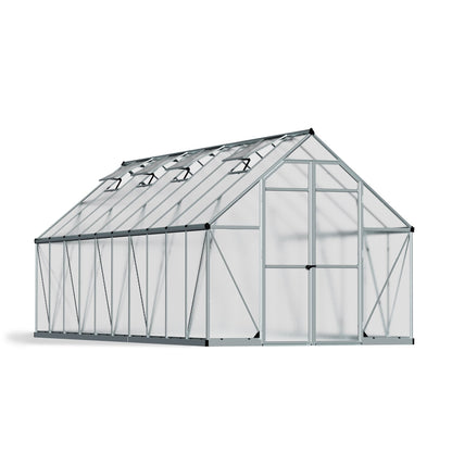 Palram - Canopia | Essence Greenhouse Kit - Silver With 4mm Twin-wall Polycarbonate Glazing - HG5812