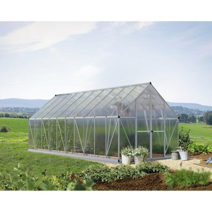 Palram - Canopia | Essence Greenhouse Kit - Silver With 4mm Twin-wall Polycarbonate Glazing - HG5812