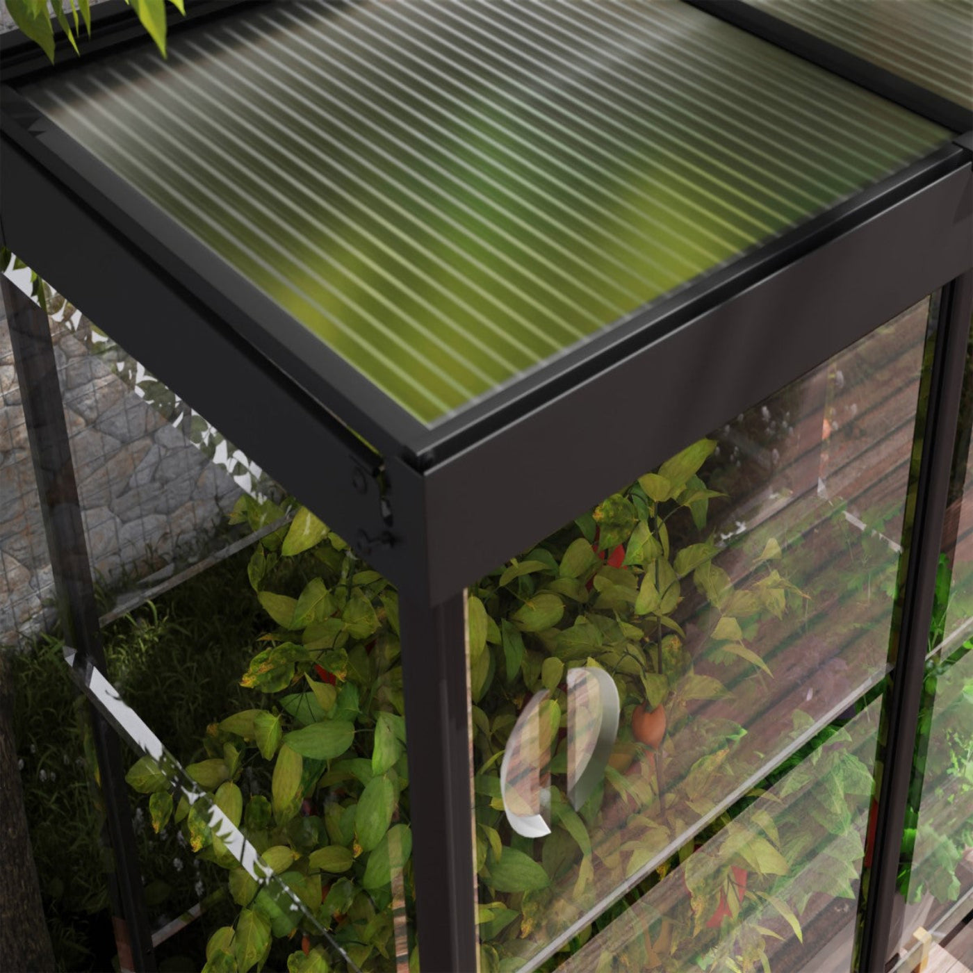 Palram - Canopia | Ivy 4x2 ft. Mini Greenhouse Kit - Black Frame with Clear Polycarbonate Glazing - HG4900
