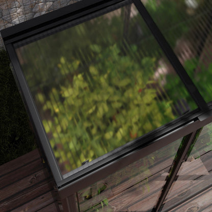 Palram - Canopia | Ivy 4x2 ft. Mini Greenhouse Kit - Black Frame with Clear Polycarbonate Glazing - HG4900