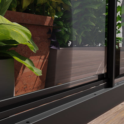 Palram - Canopia | Ivy 4x2 ft. Mini Greenhouse Kit - Black Frame with Clear Polycarbonate Glazing - HG4900