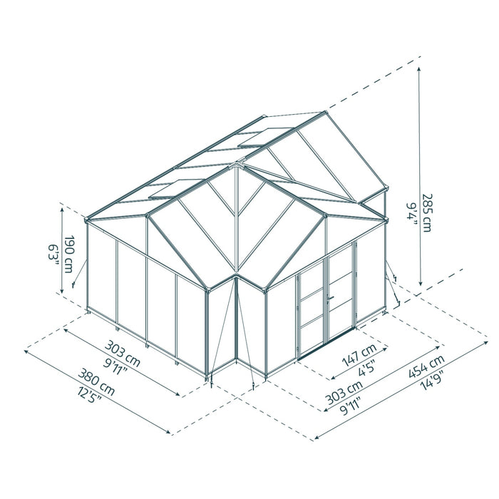 Palram Canopia | 12x15 Ft Triomphe Chalet Greenhouse - HG5500