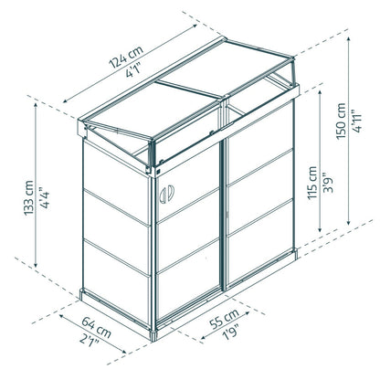 Palram - Canopia | Ivy 4x2 ft. Mini Greenhouse Kit - Black Frame with Clear Polycarbonate Glazing - HG4900
