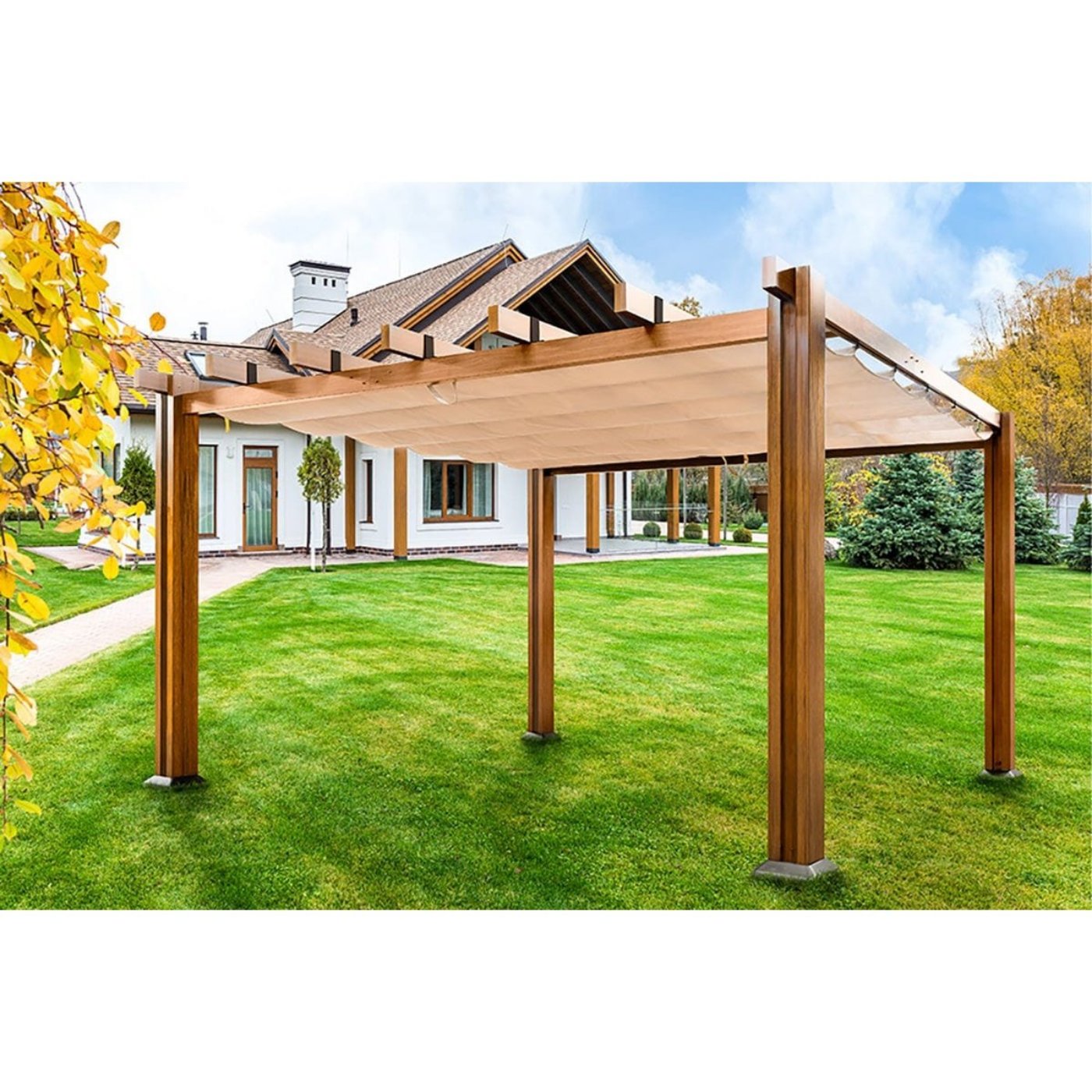 Paragon Outdoor Custom Freestanding Pergola with Canopy