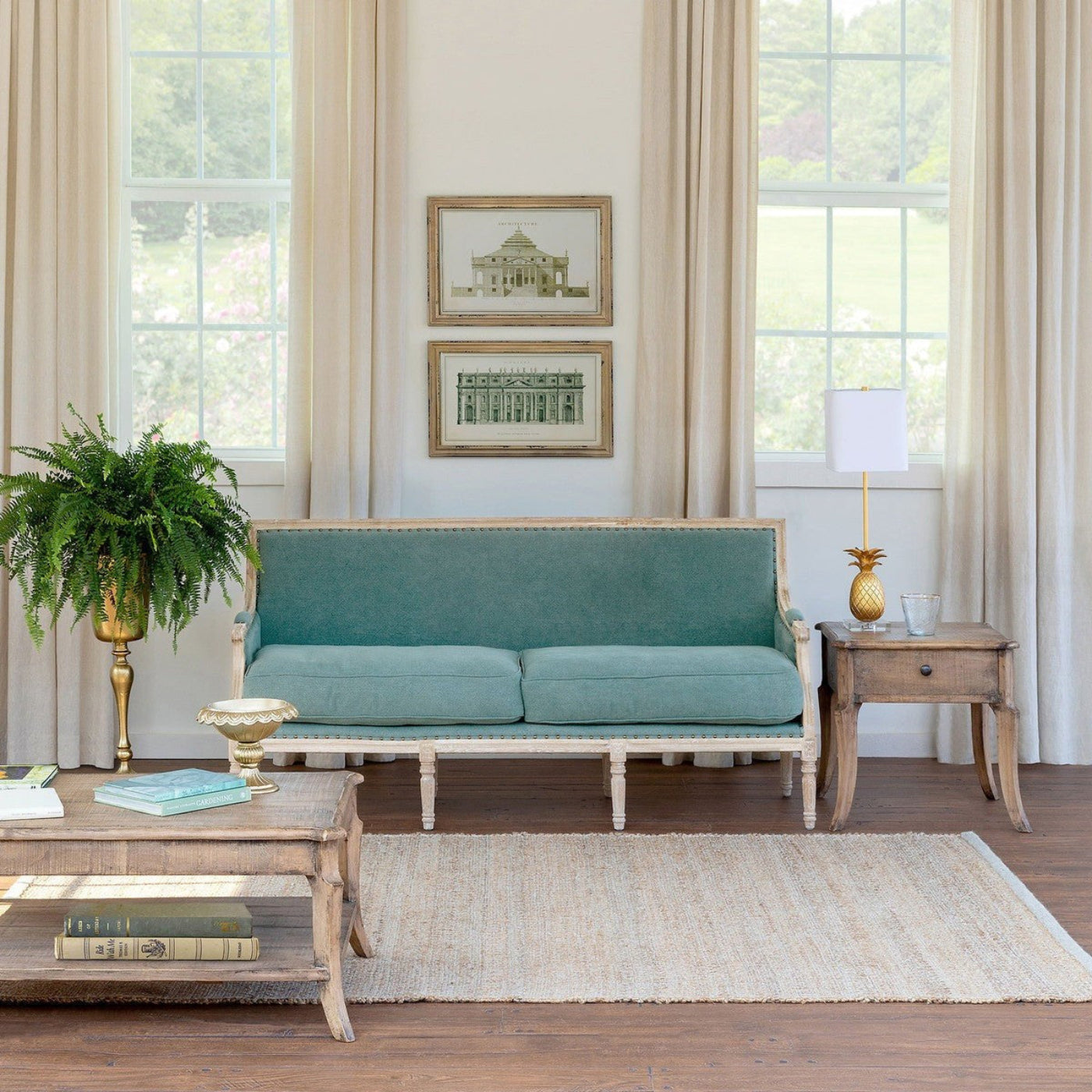 Park Hill Collection Southern Classic Louise Square Backed Sofa - EFS20125