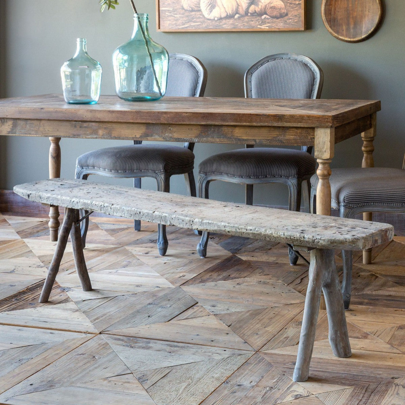 Park Hill Collection Primitive Wood Bench - EFS00285