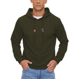 Armygreen Drawstring Mens Hooded Long Sleeve Sweatshirt