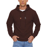 Coffee Drawstring Mens Long Sleeve Hooded Sweatshirt