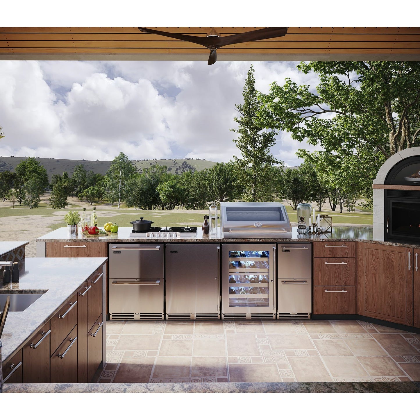 Perlick 24" Undercounter Outdoor Refrigerator Drawers with 5.2 cu. ft. Capacity, Panel Ready Door - HP24RO-4-6