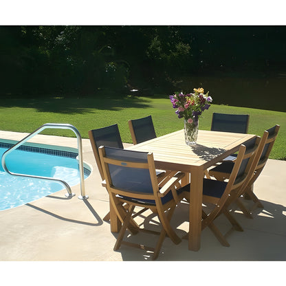 Royal Teak Collection Sailmate Folding Arm Chair-Gray Sling - SMCG