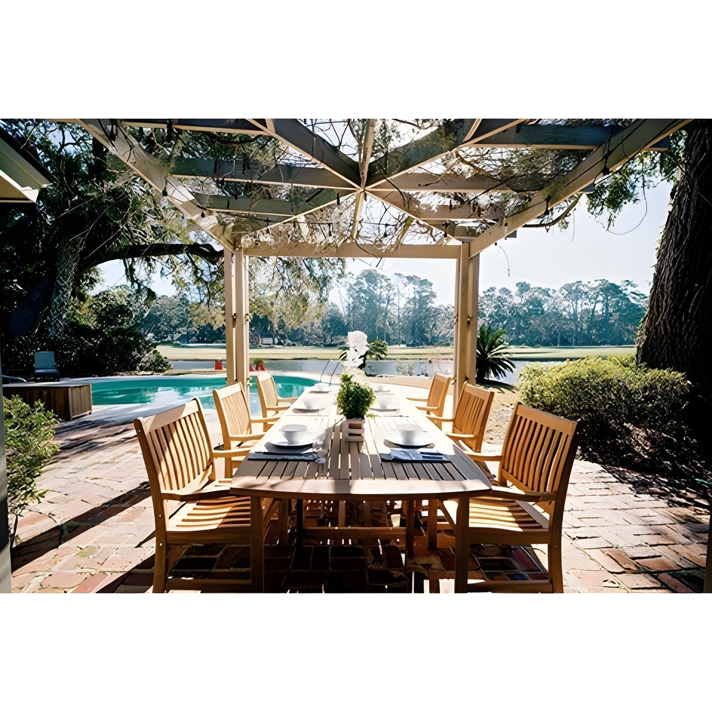 Royal Teak Collection Compass Teak Arm Chair - COMAC