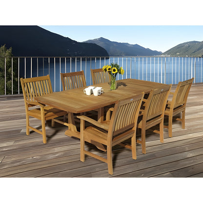Royal Teak Collection Compass Teak Arm Chair - COMAC
