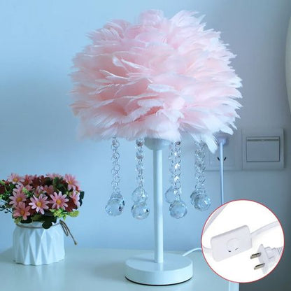 Feather Table Lamp Modern Bedside Light - Procure Décor