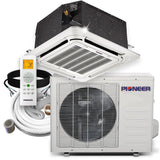 Pioneer 12,000 BTU 21.5 SEER 8-Way Compact Cassette Ductless Mini Split with 25 ft. Linesets - CYB012GMFILCAD-25