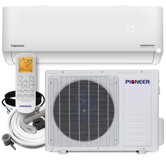 Pioneer Diamante Ultra 12,000 BTU 23 SEER Ductless Mini-Split Inverter++ with 16 Ft. Kit - WYT012GLFI22RL