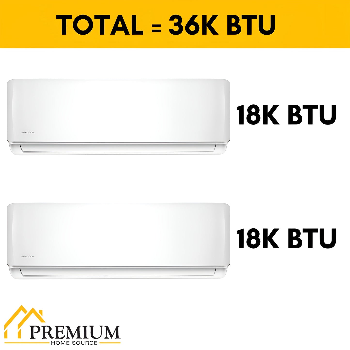 Pioneer Mini Split 36,000 BTU 2 Zone Ductless Air Conditioner and Heat Pump - WYT040GLHI22M4-18W-18W
