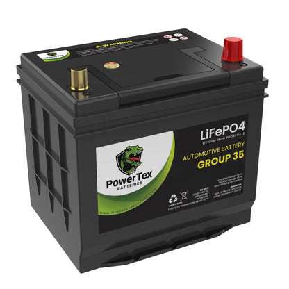 PowerTex 2018 Nissan Frontier Car Battery BCI Group 35 / Q85 Lithium LiFePO4 Automotive Battery - PTLG35-245
