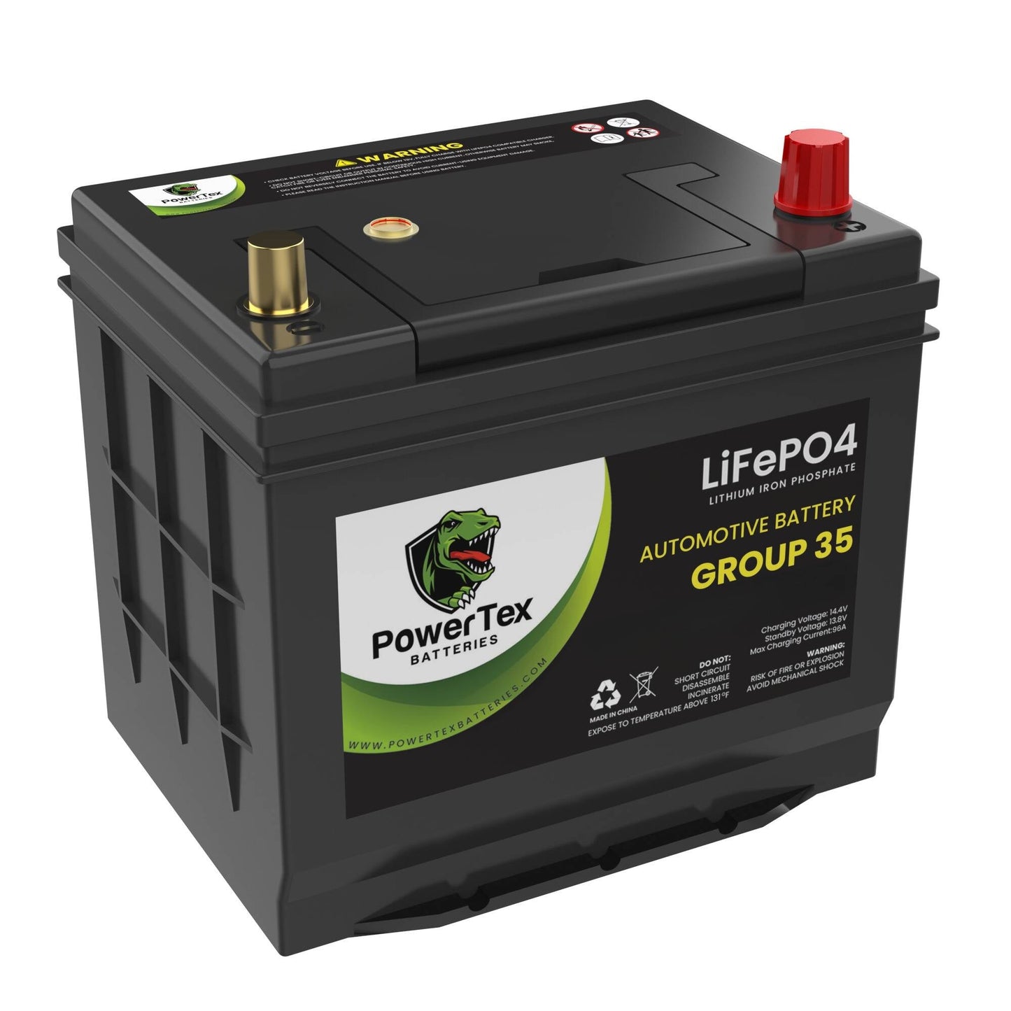 PowerTex 2018 Nissan Frontier Car Battery BCI Group 35 / Q85 Lithium LiFePO4 Automotive Battery - PTLG35-245