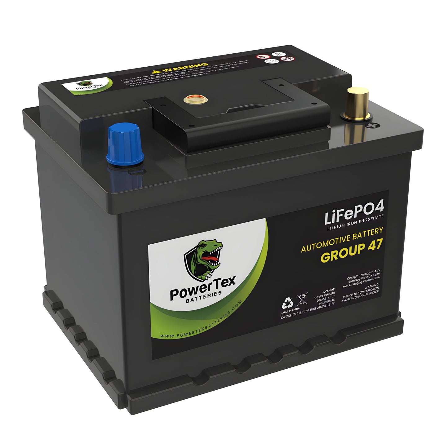 PowerTex 2024 Subaru Outback H4 2.5LReplacement Car Battery BCI Group 47 Lithium LiFePO4 Automotive Powertex Battery - PTLG47-057