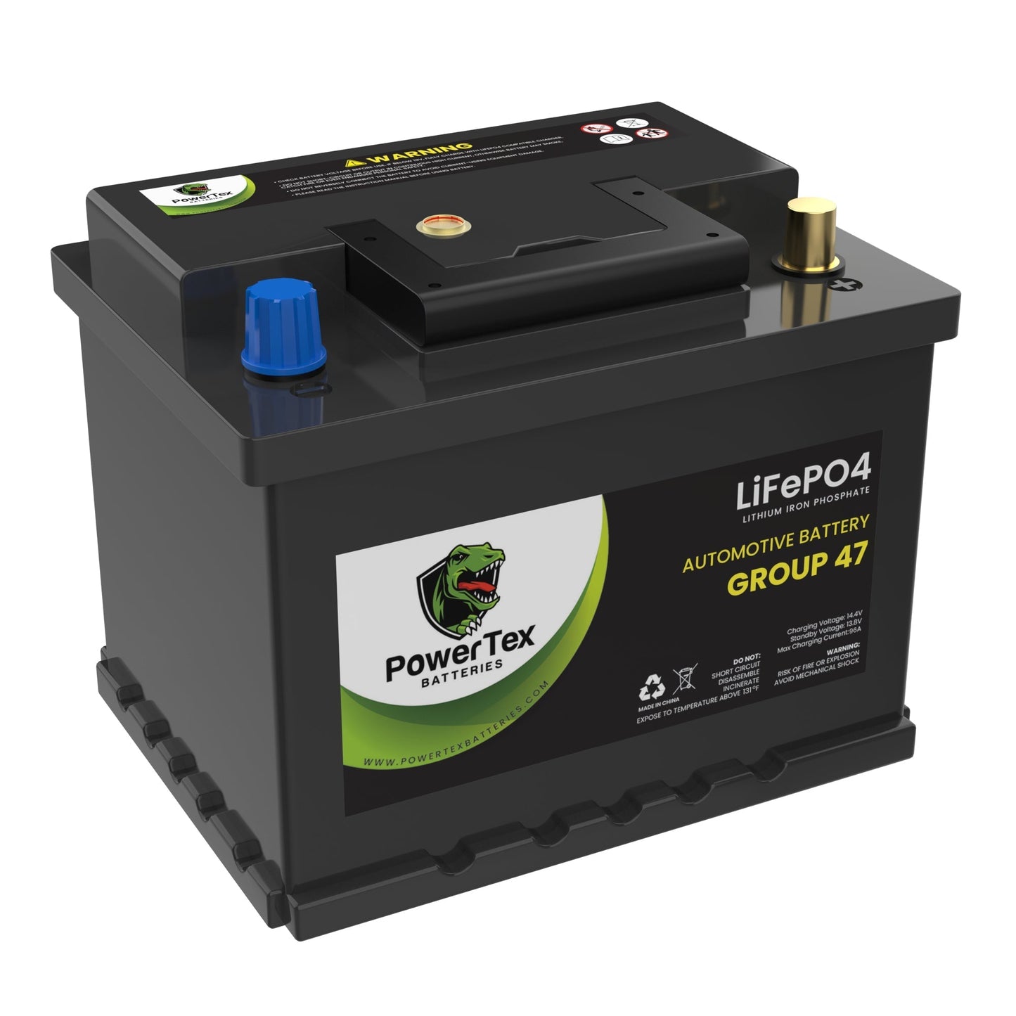 PowerTex 2003 Mini Cooper Car Battery BCI Group 47 H5 Lithium LiFePO4 Replacement Automotive Battery - PTLG47-466