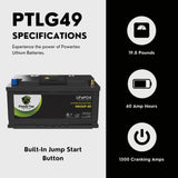 PowerTex 2012 BMW 550i Car Battery BCI Group 49 / H8 Replacement Lithium LiFePO4 Automotive Battery