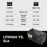 PowerTex 2012 BMW 550i Car Battery BCI Group 49 / H8 Replacement Lithium LiFePO4 Automotive Battery