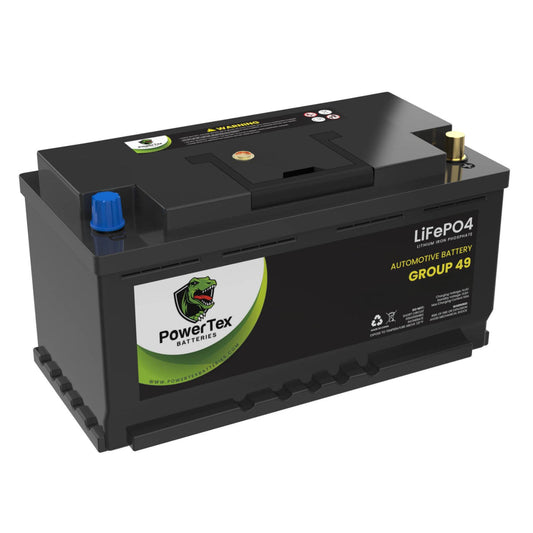 PowerTex 2023 Audi TT L4 2.0LReplacement Car Battery BCI Group 49 Lithium LiFePO4 Automotive Powertex Battery - PTLG49-0236