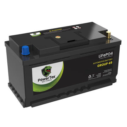 PowerTex 2022 Audi S8 V8 4.0LReplacement Car Battery BCI Group 49 Lithium LiFePO4 Automotive Powertex Battery - PTLG49-0211