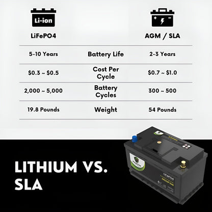PowerTex 2024 Cadillac XT6 V6 3.6L Replacement Car Battery BCI Group 94R Lithium LiFePO4 Automotive Powertex Battery