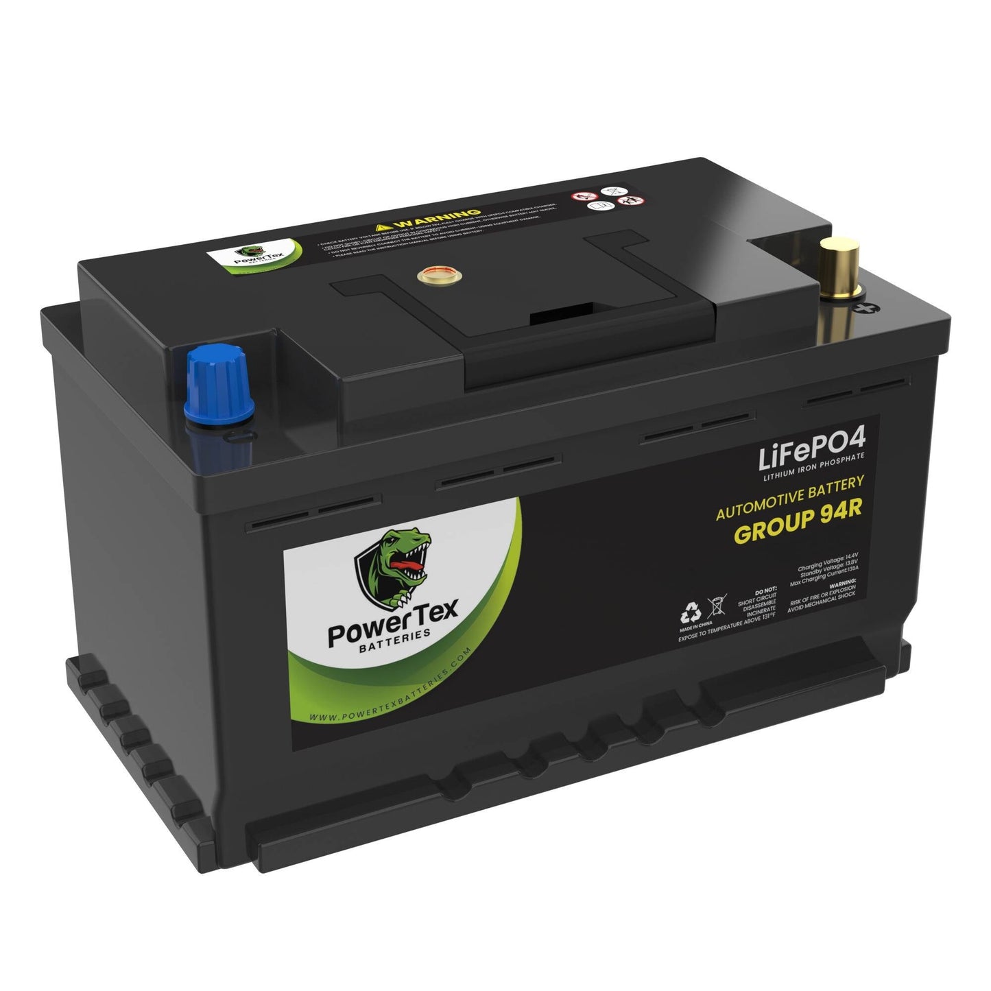 PowerTex 2017 Cadillac CTS Car Battery BCI Group 94R / H7 Lithium LiFePO4 Automotive Battery - PTLG94R-610