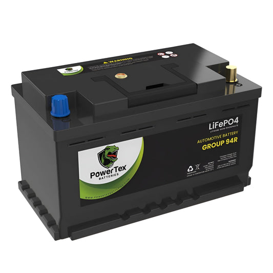 PowerTex 2024 Ford Bronco V6 3.0L Replacement Car Battery BCI Group 94R Lithium LiFePO4 Automotive Powertex Battery
