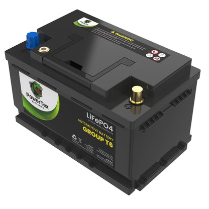PowerTex Batteries BCI Group T6 / L2 Lithium LiFePO4 Automotive Battery - PTLGT6