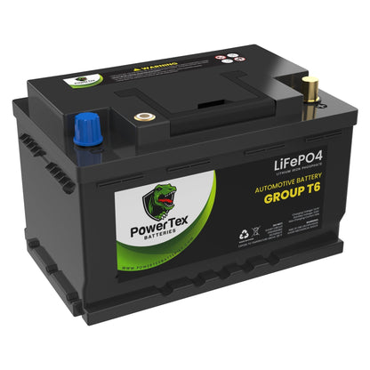 PowerTex Batteries BCI Group T6 / L2 Lithium LiFePO4 Automotive Battery - PTLGT6