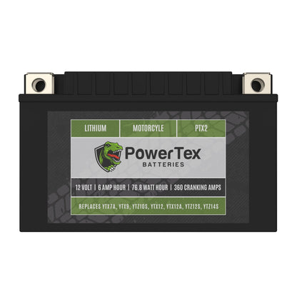 PowerTex Batteries YT12A-BS LiFePO4 Lithium Iron Phosphate Motorcycle Battery